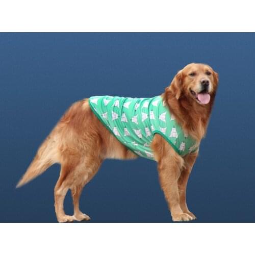 Summer Fashion Large Dog Vest Golden Retriever Husky Big Dog Pet Sleeveless Thin and Light Breathable T-shirt Cartoon Dog Shirts