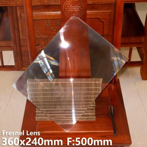 Fresnel lens 360x240mm F500mm 15.6 " 3 focal lengths spotlight DIY projector Solar energy 3X magnification high definition