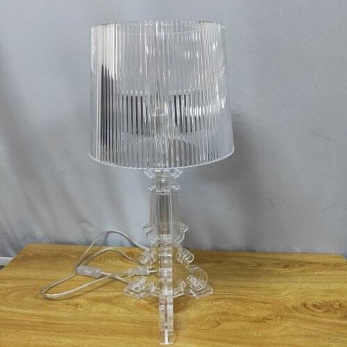 Clear Acrylic Table Lamps for Living Room Beside Lamp LED Home Deco Desk Lamp All Acrylic Body Lampshade Bedroom Lamp Decoration
