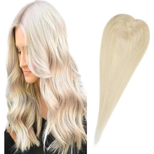 BYMC 613 Straight Hair Topper 100% Real Human Hair Wig Small Toupee For Women Hairpieces Brazilian Hair 130% Density