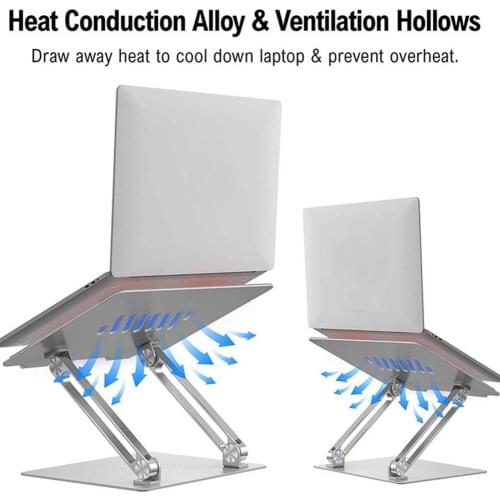 Aluminum Alloy Adjustable Laptop Stand Folding Portable for Notebook MacBook Computer Bracket Lifting Cooling Holder Non-slip