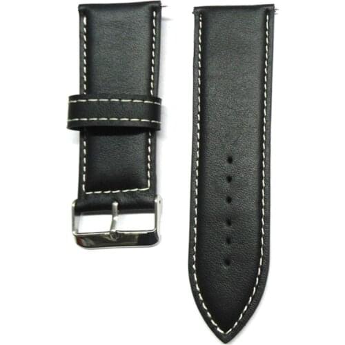 Watch Strap 30mm Watch band Black Large Size Vintage Style Calf Genuine Leather Watch Strap Watches Accessories For Wrist Watch
