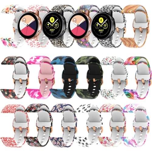 Camo Wrist Soft Silicone Watch Strap Band For Samsung Galaxy Watch Active Active2 40mm 44mm 41mm 45mm band 20mm strap