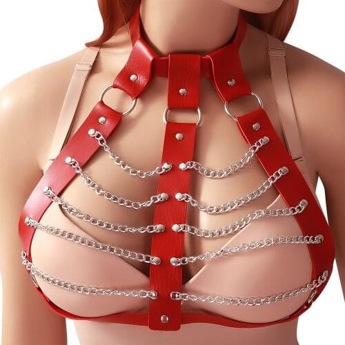 Gothic Handmade PU Leather Women Men Harness Belts Body Bondage Rock Punk Stylish Accessories Waist Straps Chest Harness Fashion