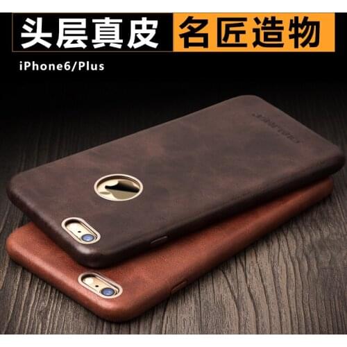 Luxury Ultrathin Genuine Leather Back Cover For iPhone 6 6s Plus Stylish Business Full Protection Shell Case For iPhone 6S Plus