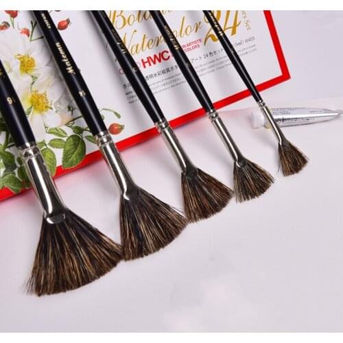 MALEONN fan-shaped pen 426 long umbrella-shaped pen,Bristles oil paint brush profession watercolor pen/brush art supplies