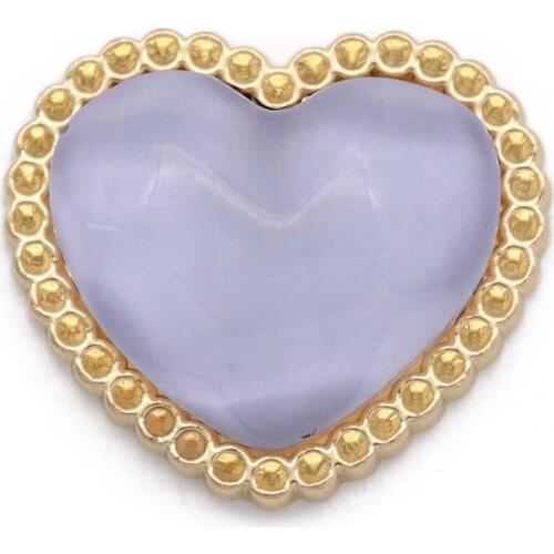 Heart LOVE Golden 20mm Metal Glass snap button jewelry DIY bracelet MY1003