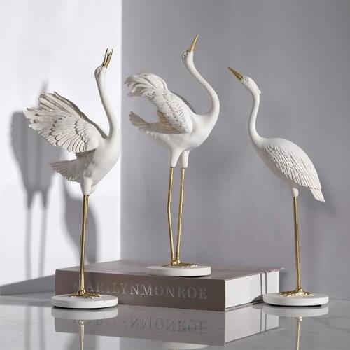 [Modern] Crane Sculpture decor home decoration living room entrance TV cabinet model room wine cabinet light luxury craft