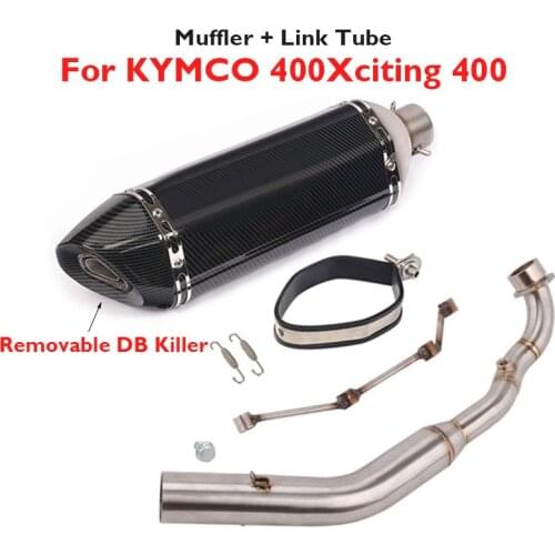 Motorcycle Exhaust System Muffler Pipe Escape Silencer Header Connector Link Tube for KYMCO 400Xciting 400