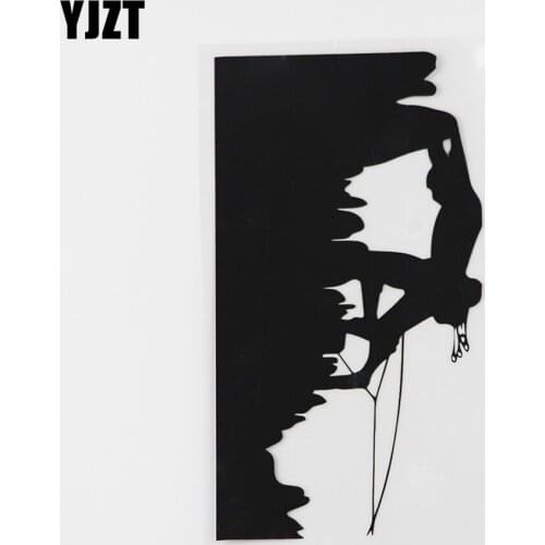 YJZT 8.9CMX16.3CM Man Rock Climber Climbing Mountain Sport Vinyl Car Sticker Black/Silver 8A-0919