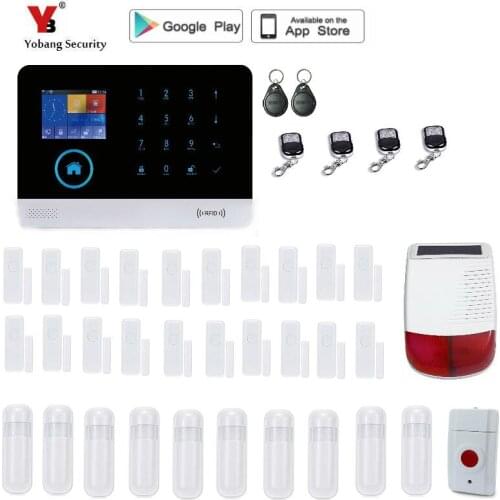 Yobang Security Wireless GSM&WIFI Smart Home Security Alarm Systems Kits Wireless Outdoor solar Siren with APP Control