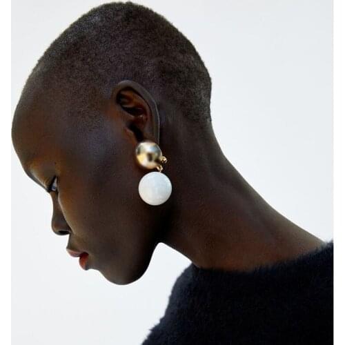 JERPVTE New ZA Resin Big Ball Dangle Drop Earrings For Women Bohemian Ethnic Gifts Earrings Jewelry 2018