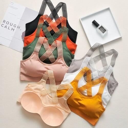 Women Yoga Sport Bra Women Shockproof Sexy Back Sports Bras Breathable Athletic Fitness Running Gym Vest Tops Sportswear Bras