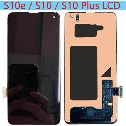 SUPER AMOLED S10e LCD For Samsung Galaxy S10 Plus LCD Display Touch Screen For Galaxy S10 G973F G975/DS G975F LCD With Black Dot