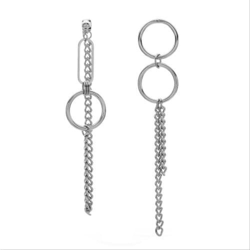 1pair Simple pin tassel chain earrings street personality earrings earrings