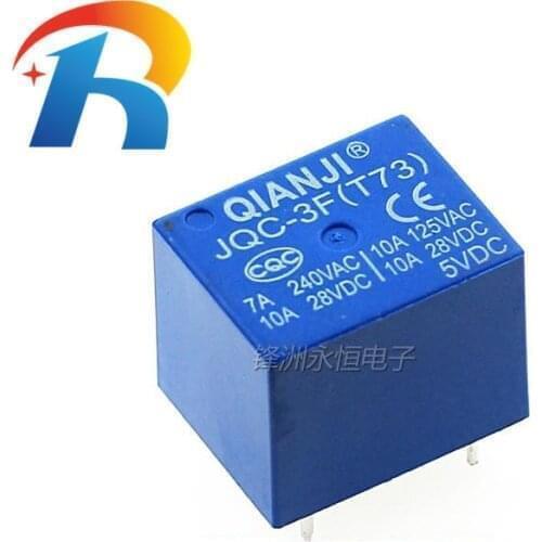 10PCS/LOT 100% new original QIANJI power relay JQC-3F(T73)-12VDC JQC-3F T73 12V DC 5PIN