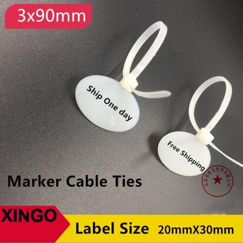 100pcs Zip Ties Colored Write Wire Cable Label Mark Tag Nylon Self-Locking Cable Tie Network Cord Wire Strap Marker Cable ties