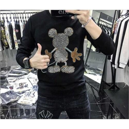 2021 New Plus size Diamond stone Hoodies For men Leisure male winter four Colour Casual Sweatshirt Hip Pop styleTops