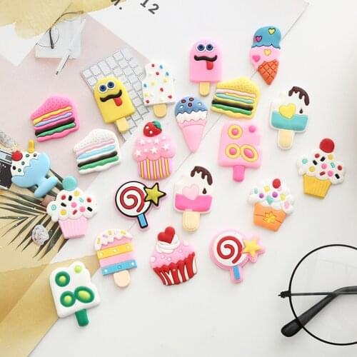 30pcs Cartoon Pattern PVC Appliques Ornament DIY Craft Supplies Phone Shell Patch Arts Kids Hair Accessories Decor Materials