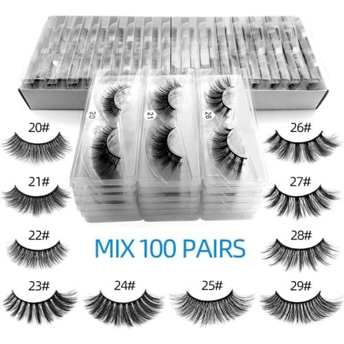 3d Mink Lashes Bulk Wholesale 30/50/100pcs Mink Eyelashes Bulk Natural Mink Eyelashes Makeup Eye Lashes Set False Eyelashes Pack