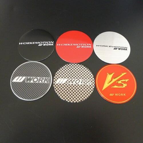 4pcs 50mm W Work Emotion VS Sticker for Wheel Center Cap Hubcaps Cover Logo Decal Emblem Badge