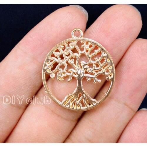 40pcs-Rose Gold Tree Of Life charms Pendant, Life Tree Charms 29x25mm