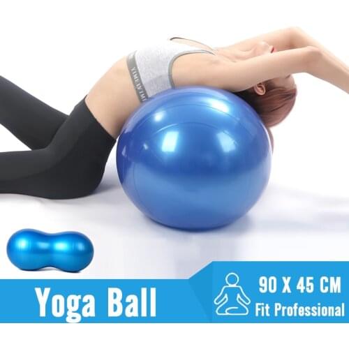 90*45cm Anti-Burst Pilates Yoga Ball Professional Fitness Exercise Equipment Balance Peanut Ball Women Gym Sports Capsule Ball