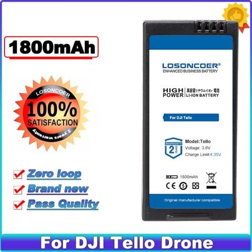 LOSONCOER 1800mAh High Capacity Battery for DJI Tello Drone Flight Battery Accessories