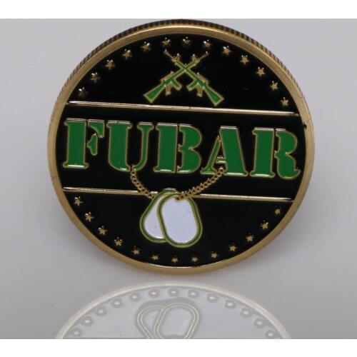 US Army Comrade Sniper FUBAR SANFU Gold Colorful Commemorative Coins Military Fan Souvenir Gifts
