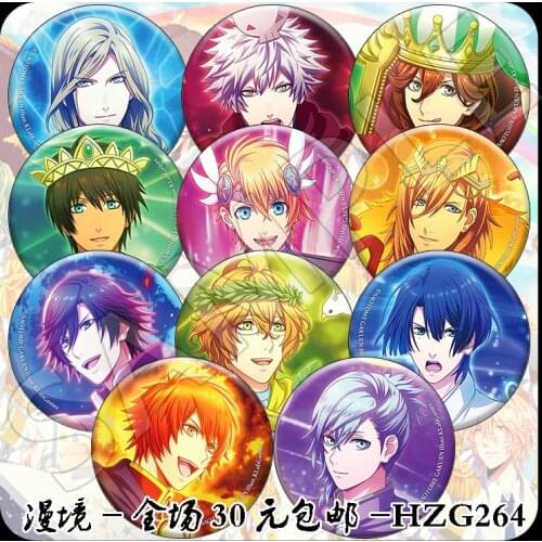 11pc/set 58mm Cool Uta no Prince-sama LOVE Crown Game badge Brooch Pins acrylic Icons