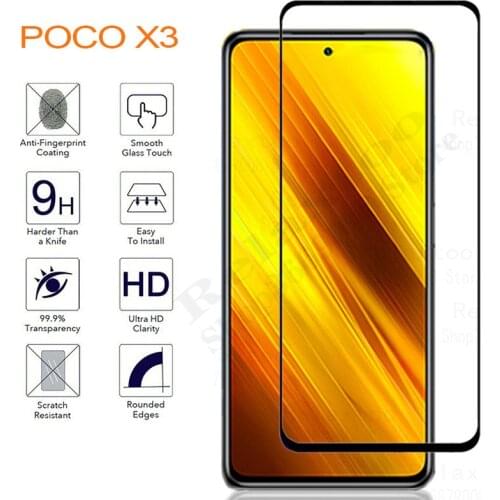 Case poco x3 nfc screen protector glass for xiaomi x3 poco x 3 protective glass film on poco x3 pocox3 NFC cover global version
