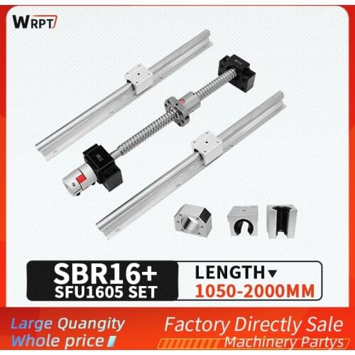 Cnc sbr16 linear guide bracket + sbr16UU + sfu1605 ball screw 100mm-1000mm + BKBF12 end support block + DSG16H nut shell 3D prin