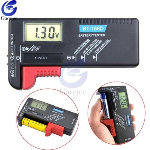 BT-168D Universal Digital LCD AA/AAA/C/D/9V/1.5V Button Cell Battery Volt Digital Battery Capacity Tester Smart Electronic