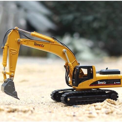 TongLi Alloy Toy 1:50 Scale Hydraulic excavator truck Movable joint Mechanical Engineering technical vehicle Boys new year Gift