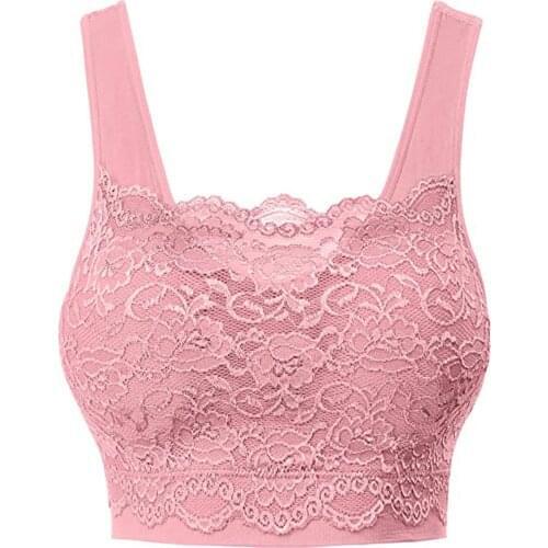 Top selling product in 2021 Womens Seamless Lace Bra Top With Front Lace Cover Sports Bra Support Wholesale and Drop shipping