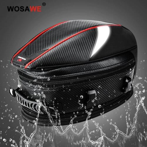 WOSAWE 16-21L Motorcycle Rear Back Seat Bag Tail Luggage Moto Saddle Bag Waterproof High Capacity Motorbike Shoulder Bag