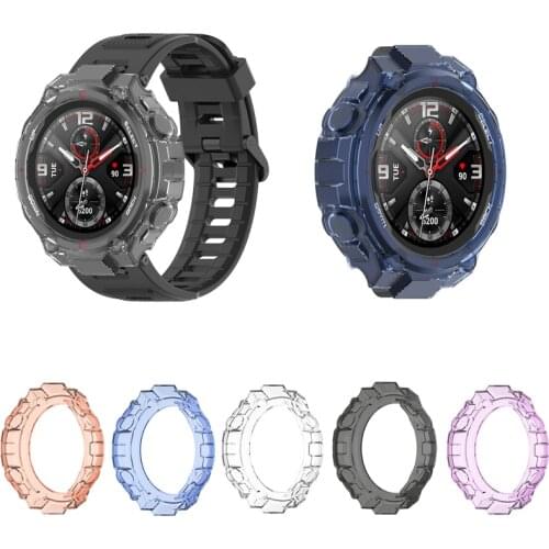 TPU Soft Glass Screen Protector Case Shell Full Edge Frame For Amazfit T-rex/Trex Pro Sport Smart Watch Protective Bumper Cover