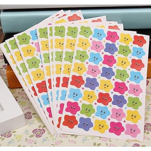 Funny Smile Stars Decal School Children Teacher Reward Cute Sticker for DIY Scrapbook Decor School Stationery Set