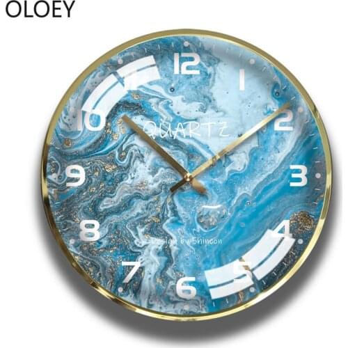 Nordic Large Wall Clock Metal Gold Light Luxury Kitchen Clocks Living Room Bedroom Modern Home Decor Wall Watch Wall Clocks