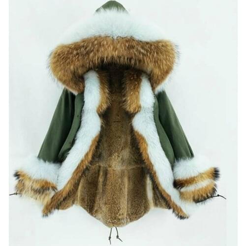 OFTBUY 2020 Long Parka Real Fur Coat Winter Jacket Women Natural Raccoon Fox Fur Collar Hood Cuffs Rabbit Lliner Outerwear New
