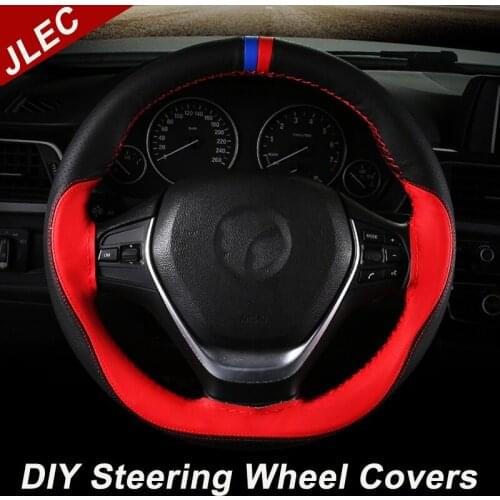 DIY Braid on the Steering Wheel 38CM Pu Leather Car Steering Wheel Cover Tecnologia for Bmw e90 Ford Focus 2 for Bmw e46 e60 New