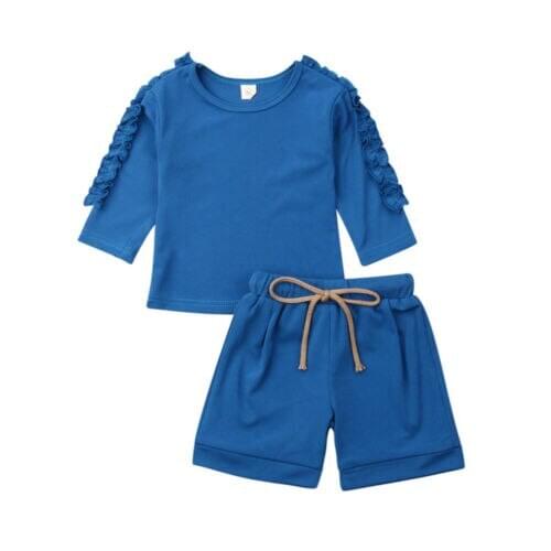 2PCS Toddler Baby Girls Autumn Clothes Long Sleeve Cotton Tops Pants Outfits Cotton Clothes Long Sleeve Tops Pants Autumn