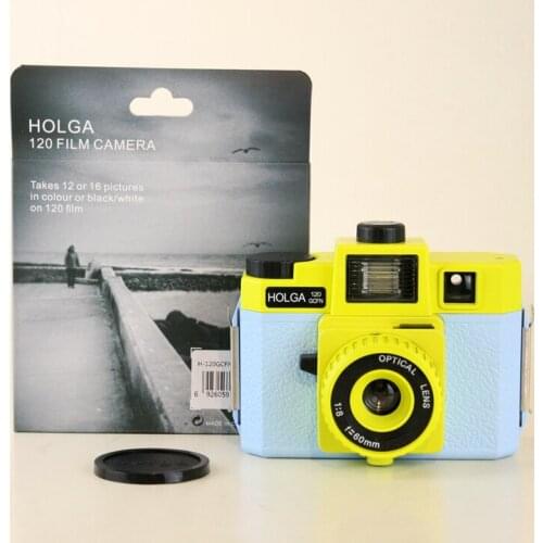 Holga 120GCFN Blue/Yellow Medium Format Film Camera Glass Lens Lomo Brand new