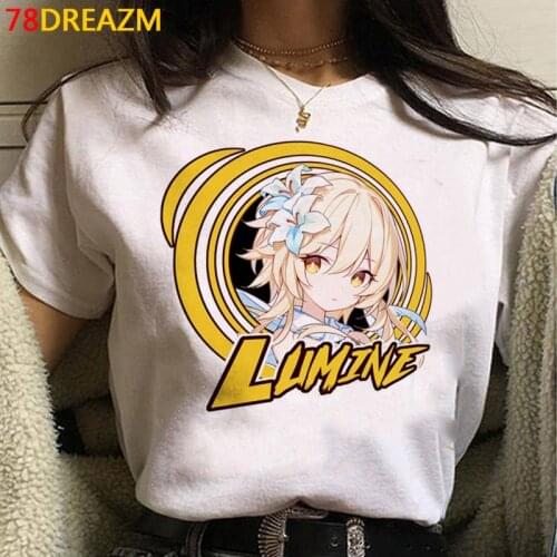Hot Game Genshin Impact T Shirt Women Kawaii Cartoon Harajuku Tshirt Keqing Diluc Graphic Tees Japanese Style Streetwear Female