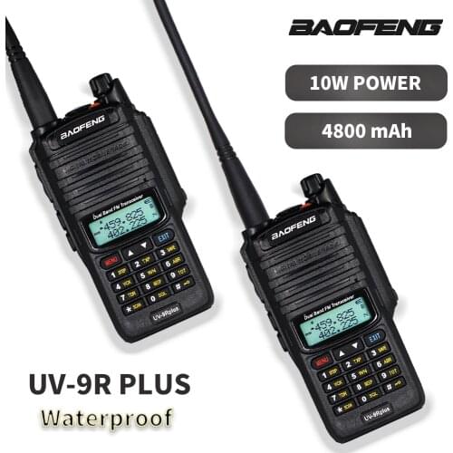 2PCS 10W Baofeng UV-9R plus Walkie Talkie Waterproof High Power Dual Band Protable CB Ham Radio UV 9R plus Hunting Two Way Radio