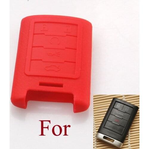 Leather Texture Silicone Smart Key Case Shell Cover Fob for Cadillac ATS SRX STS CTS DTS