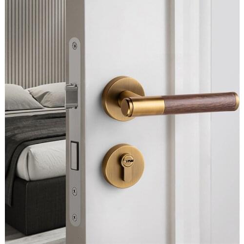 Modern Zinc Alloy Indoor Security Door Locks Bedroom Mute Door Handle Lock Home Deadbolt Lock Furniture Hardware Accessories