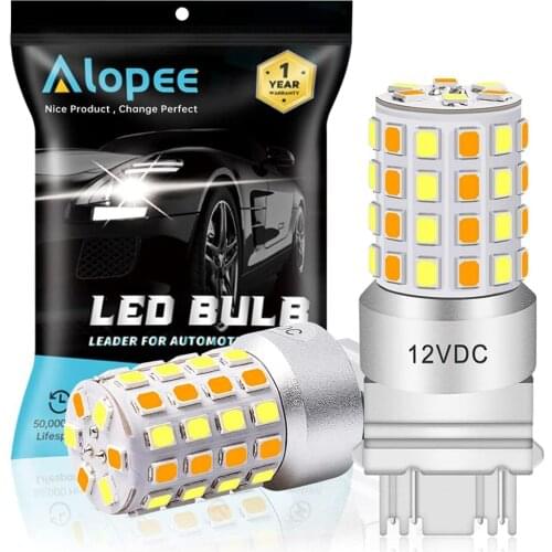 2-Pack 3157 3155 3457 4157 2835 54 SMD White/Amber Switchback LED Bulb Daytime Running Light/Parking Light, Turn Signal Blinkers