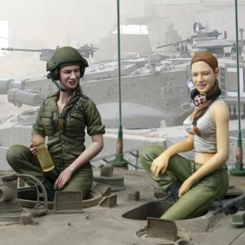 1/16 IDF Female Tank crew, 2 people, No tank, Resin Model Soldier GK, Modern military theme, Unassembled and unpainted kit