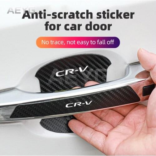 Carbon Fiber Car Door Handle Anti-Scratches Sticker Protector Vinyl Decals For Honda CRV CR-V 2017 2018 2019 2020 Protector Film